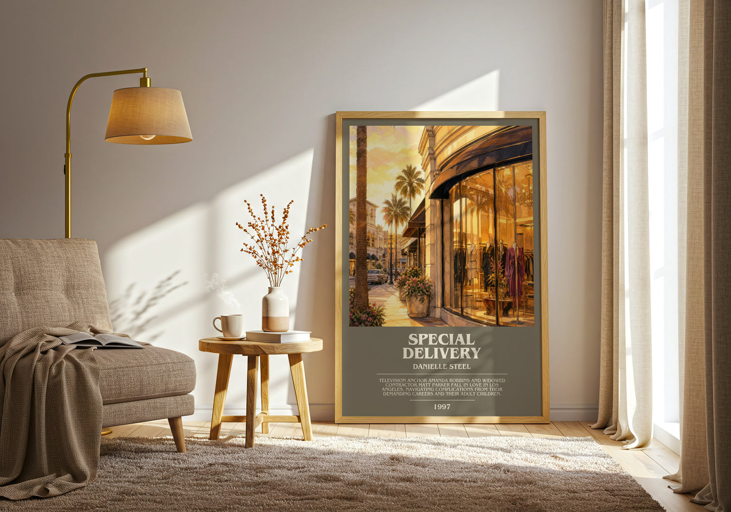 Special Delivery bookish print on bookshelf – Danielle Steel fan gift