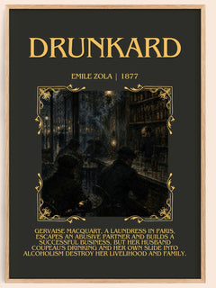 Drunkard Minimalist Book Poster by Émile Zola – book poster