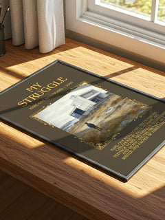 My Struggle Minimalist Book Poster by Karl Ove Knausgård – print on a sunlit desk