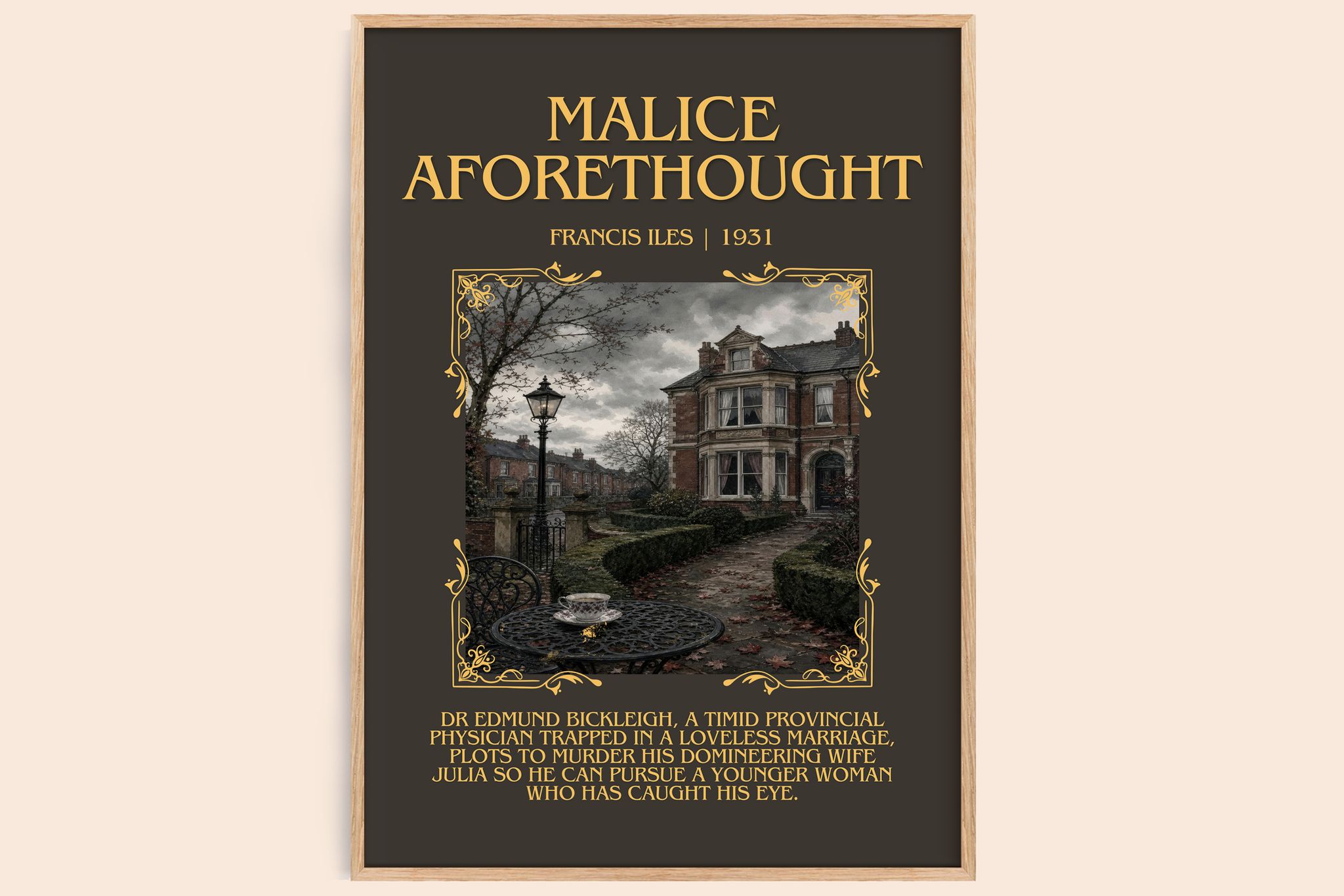 Malice Aforethought Minimalist Book Poster by Francis Iles