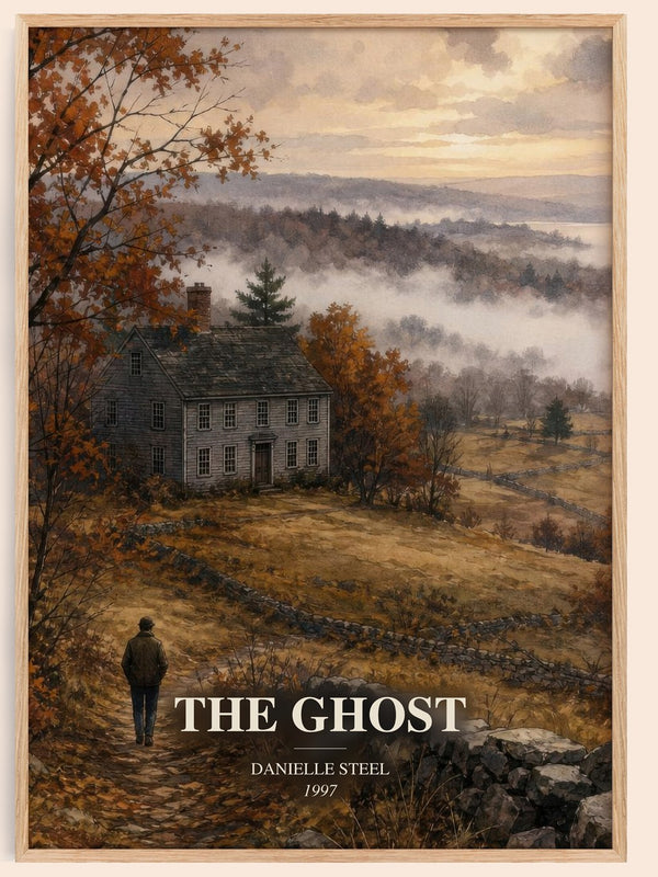 The Ghost watercolour book poster by Danielle Steel – framed literary art print