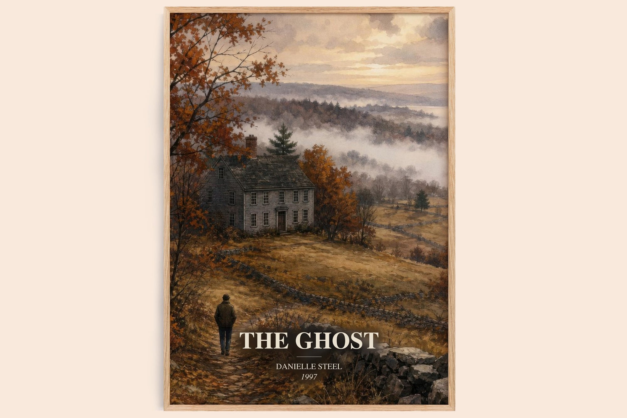 The Ghost watercolour book poster by Danielle Steel – framed literary art print