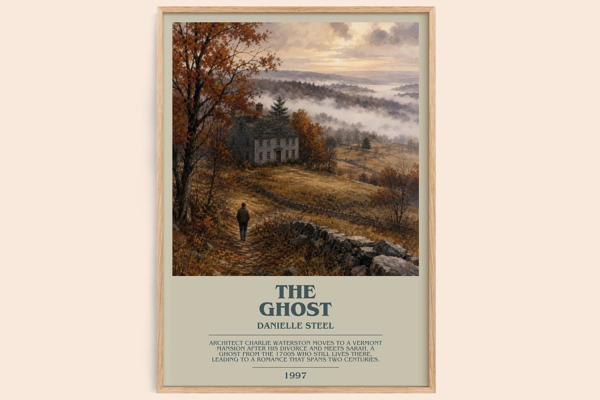 The Ghost bookish book poster by Danielle Steel – framed literary art print