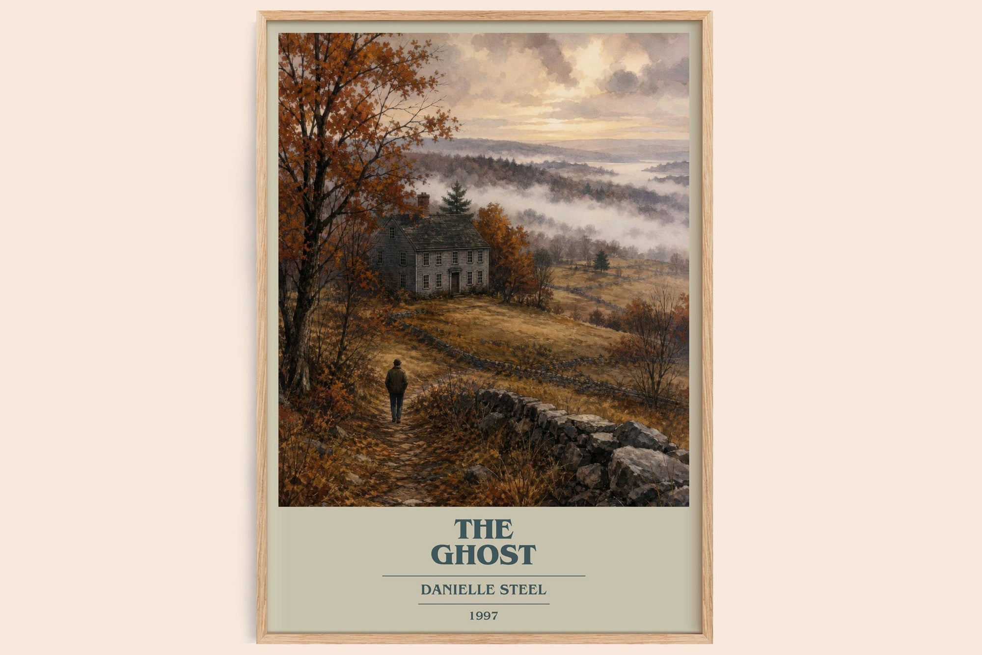 The Ghost book cover book poster by Danielle Steel – framed literary art print