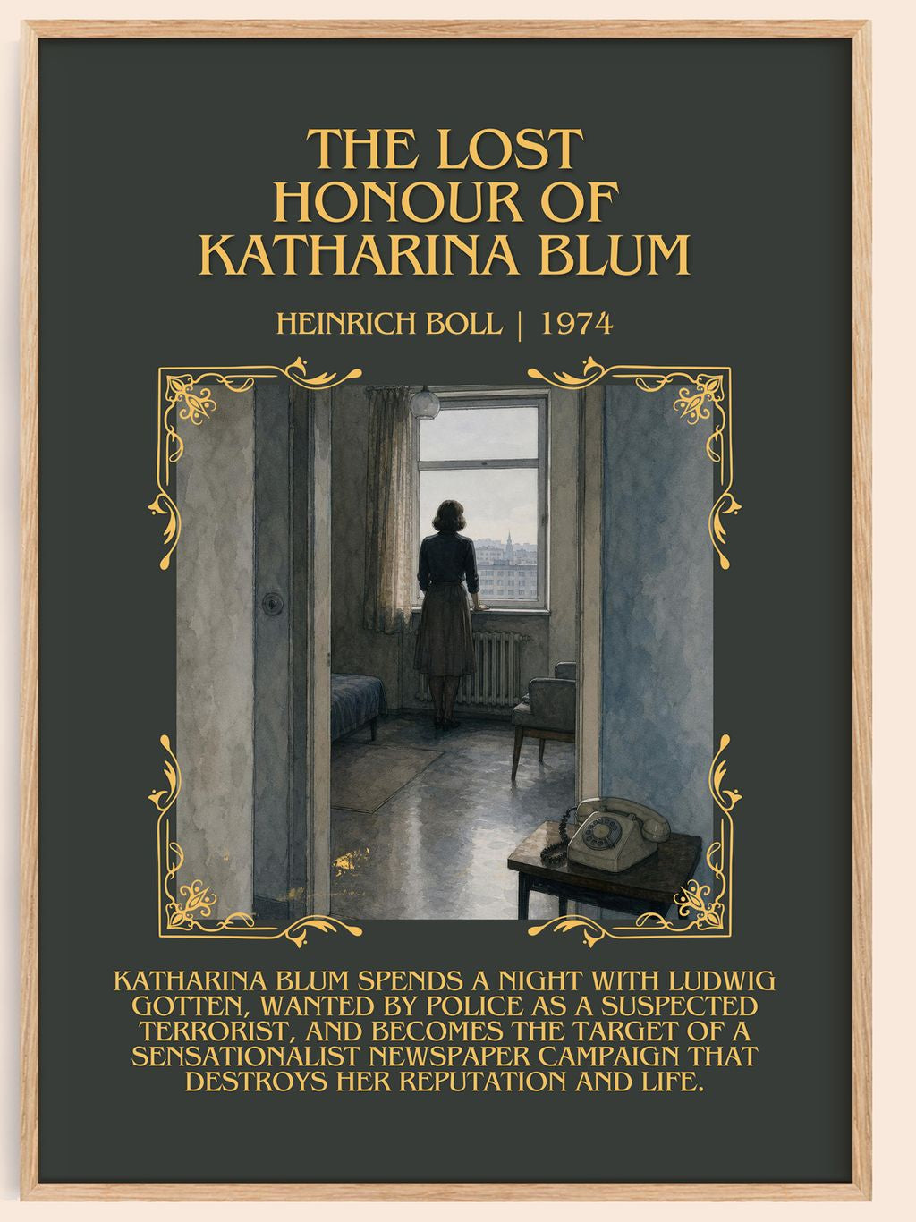 Lost Honour of Katharina Blum Minimalist Book Poster by Heinrich Böll – book poster