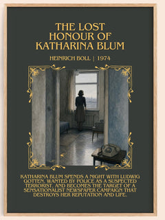 Lost Honour of Katharina Blum Minimalist Book Poster by Heinrich Böll – book poster