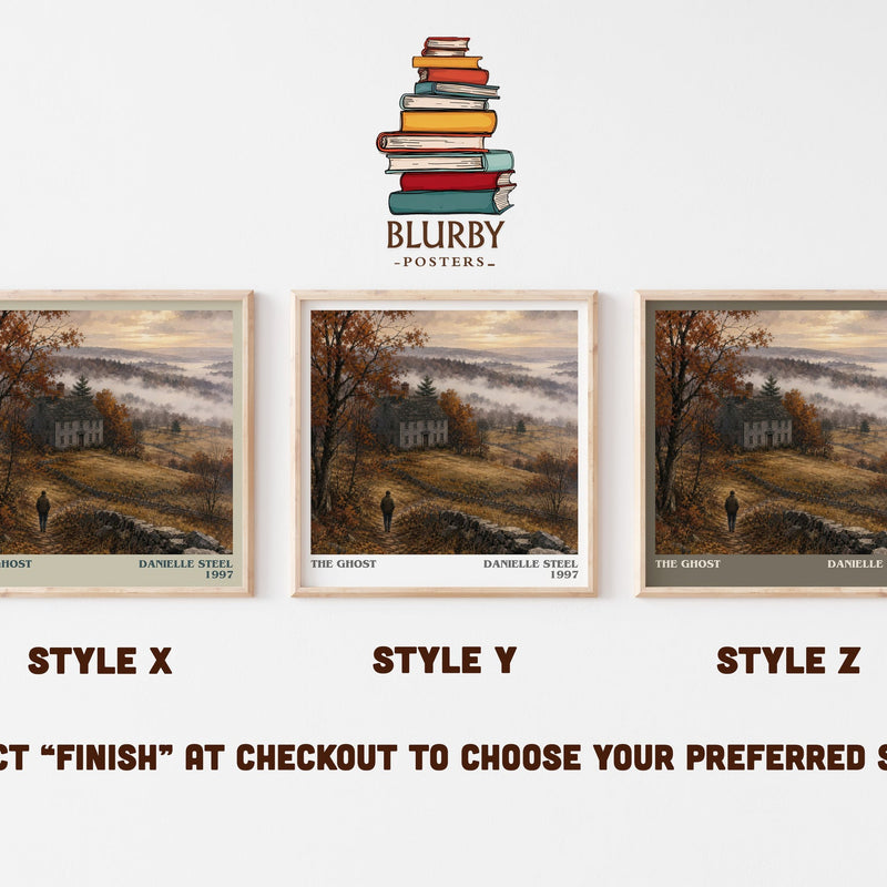 The Ghost literary print in frame leaning in hallway – romance wall art