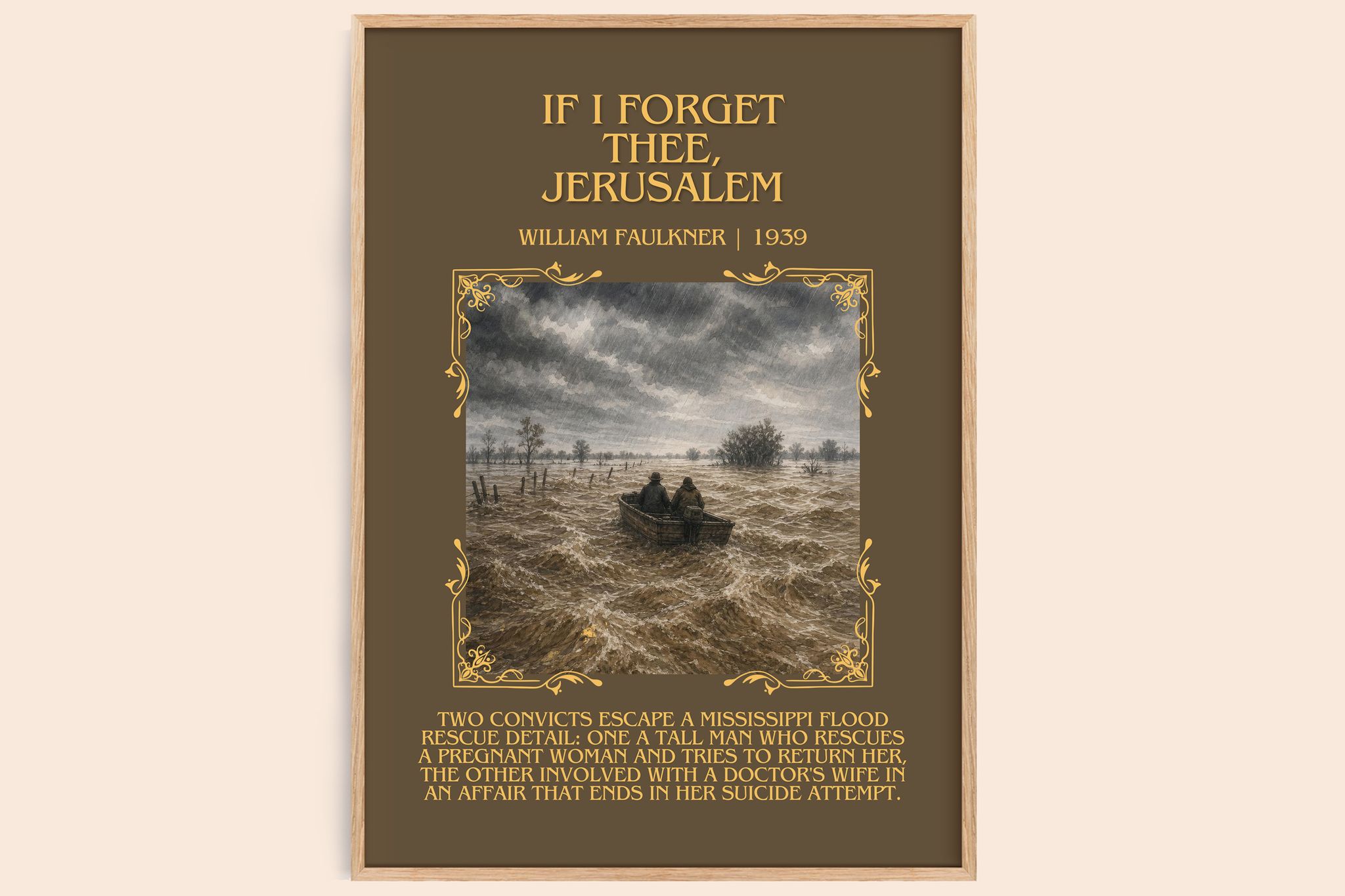 If I Forget Thee, Jerusalem Minimalist Book Poster by William Faulkner
