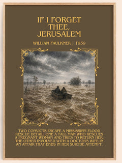 If I Forget Thee, Jerusalem Minimalist Book Poster by William Faulkner – book poster