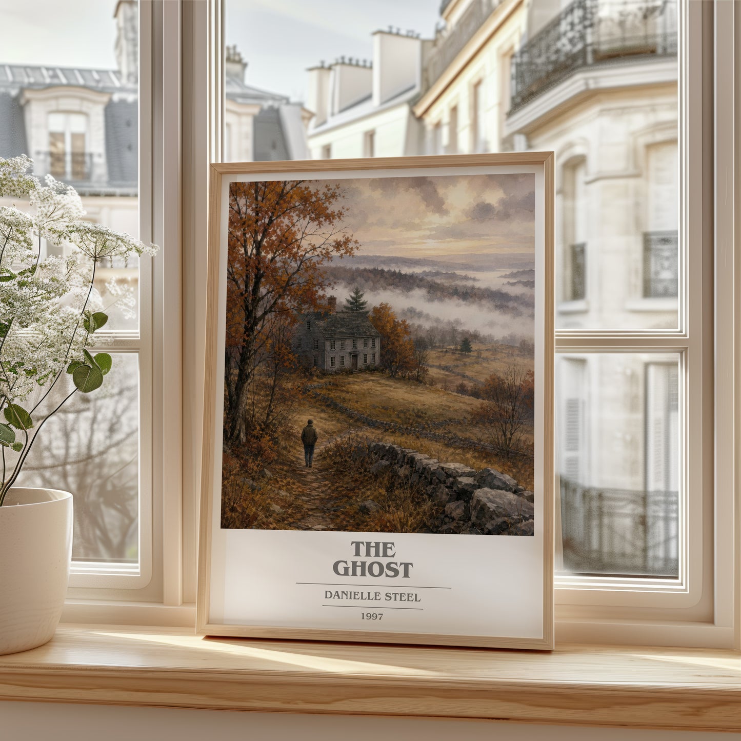 The Ghost book cover poster colour and style options – Danielle Steel book art