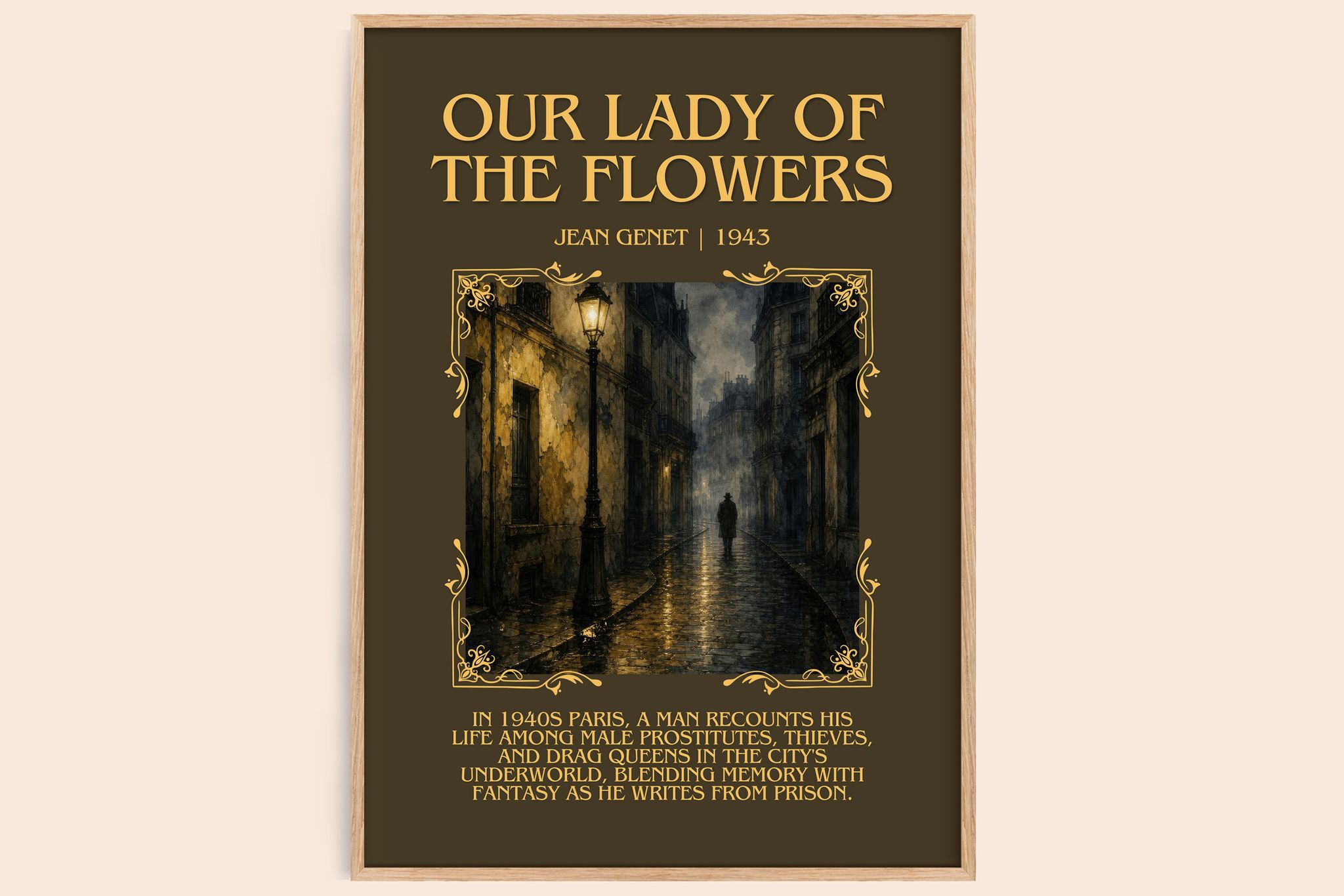 Our Lady of the Flowers Minimalist Book Poster by Jean Genet
