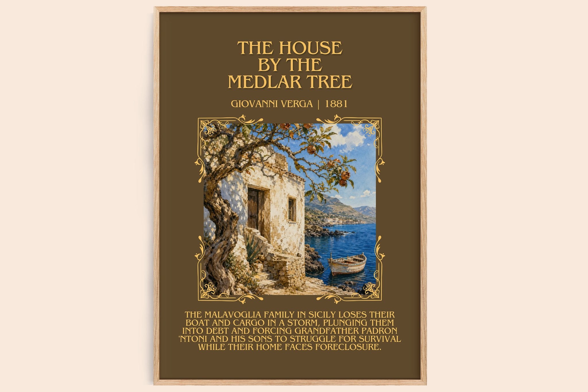 The House by the Medlar Tree Minimalist Book Poster by Giovanni Verga