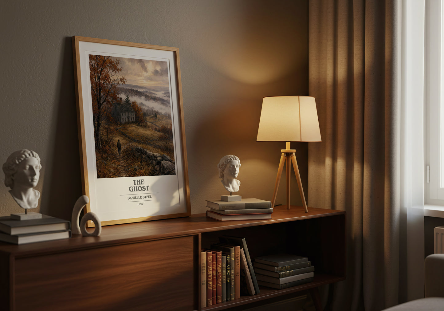 The Ghost book cover book poster framed on wall – romance wall art