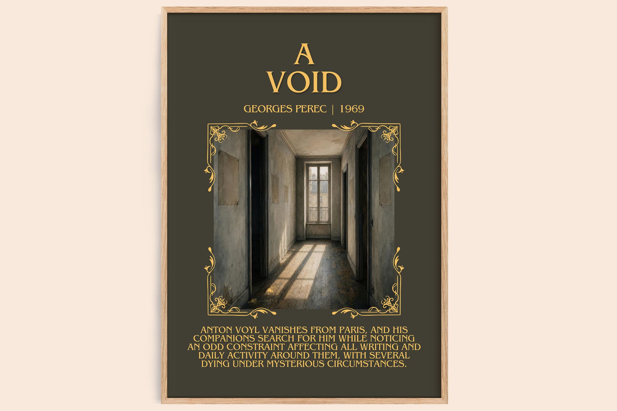 A Void Minimalist Book Poster by Georges Perec