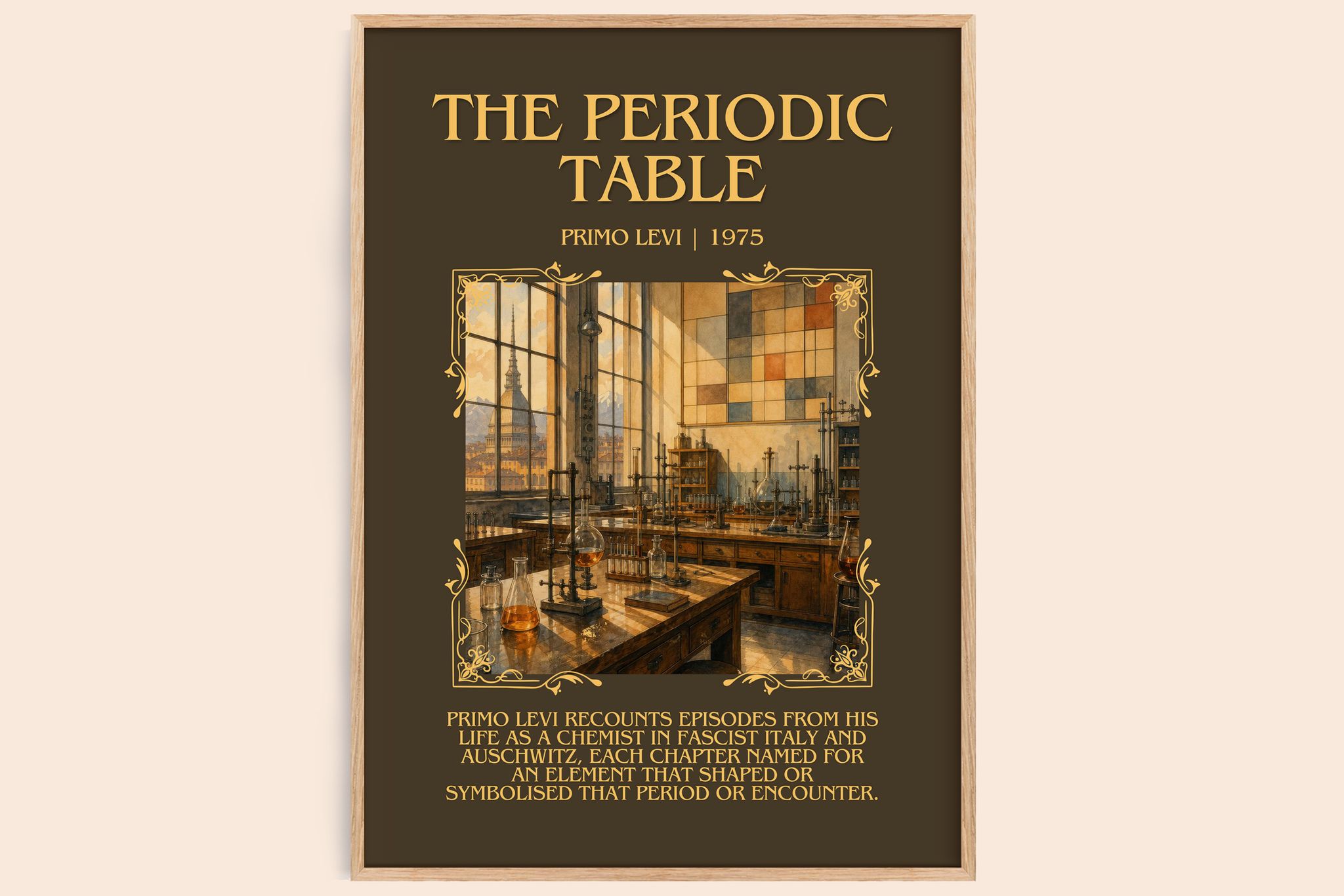 The Periodic Table Minimalist Book Poster by Primo Levi