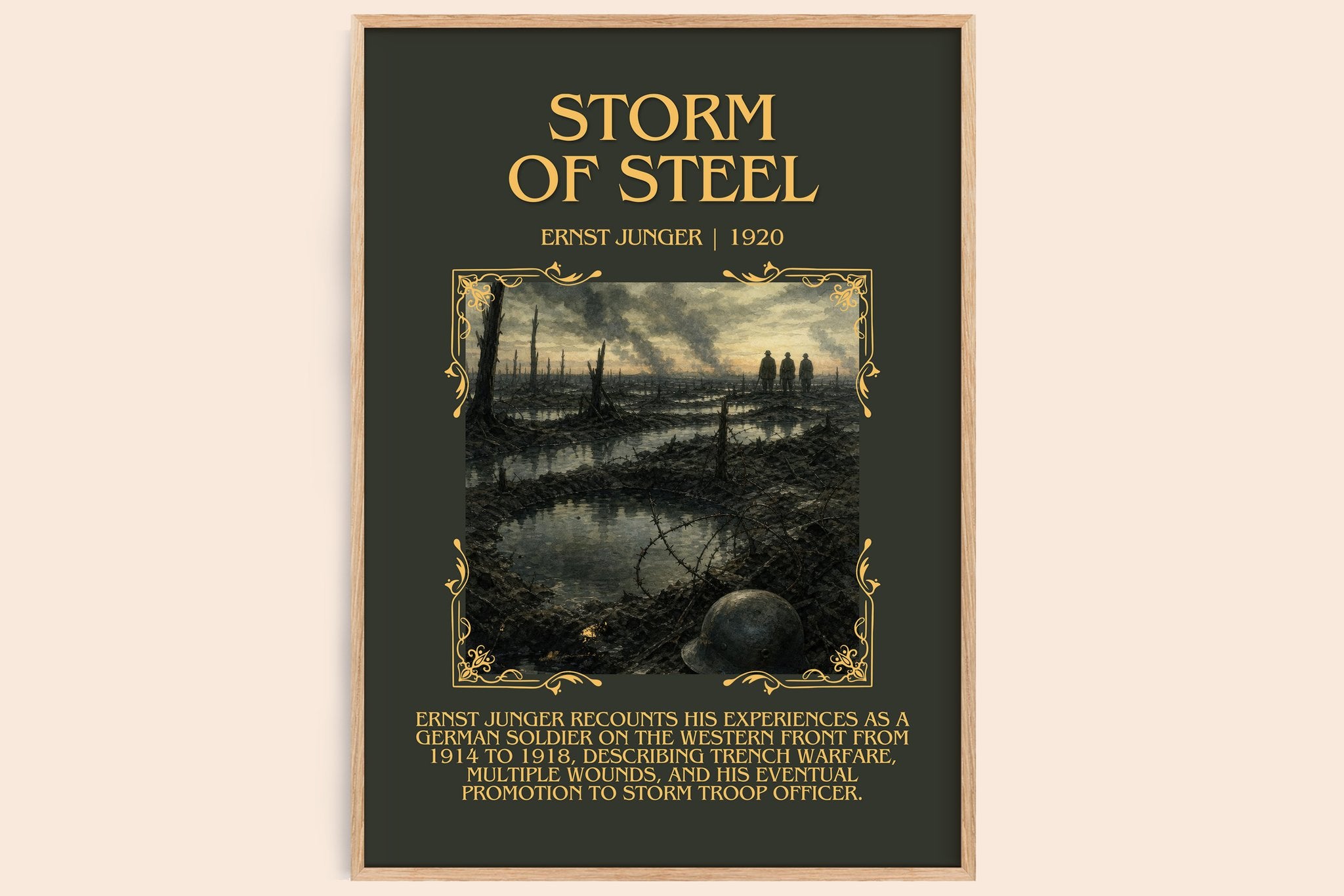 Storm of Steel Minimalist Book Poster by Ernst Jünger