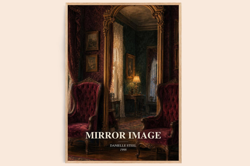 Mirror Image watercolour book poster by Danielle Steel – framed literary art print