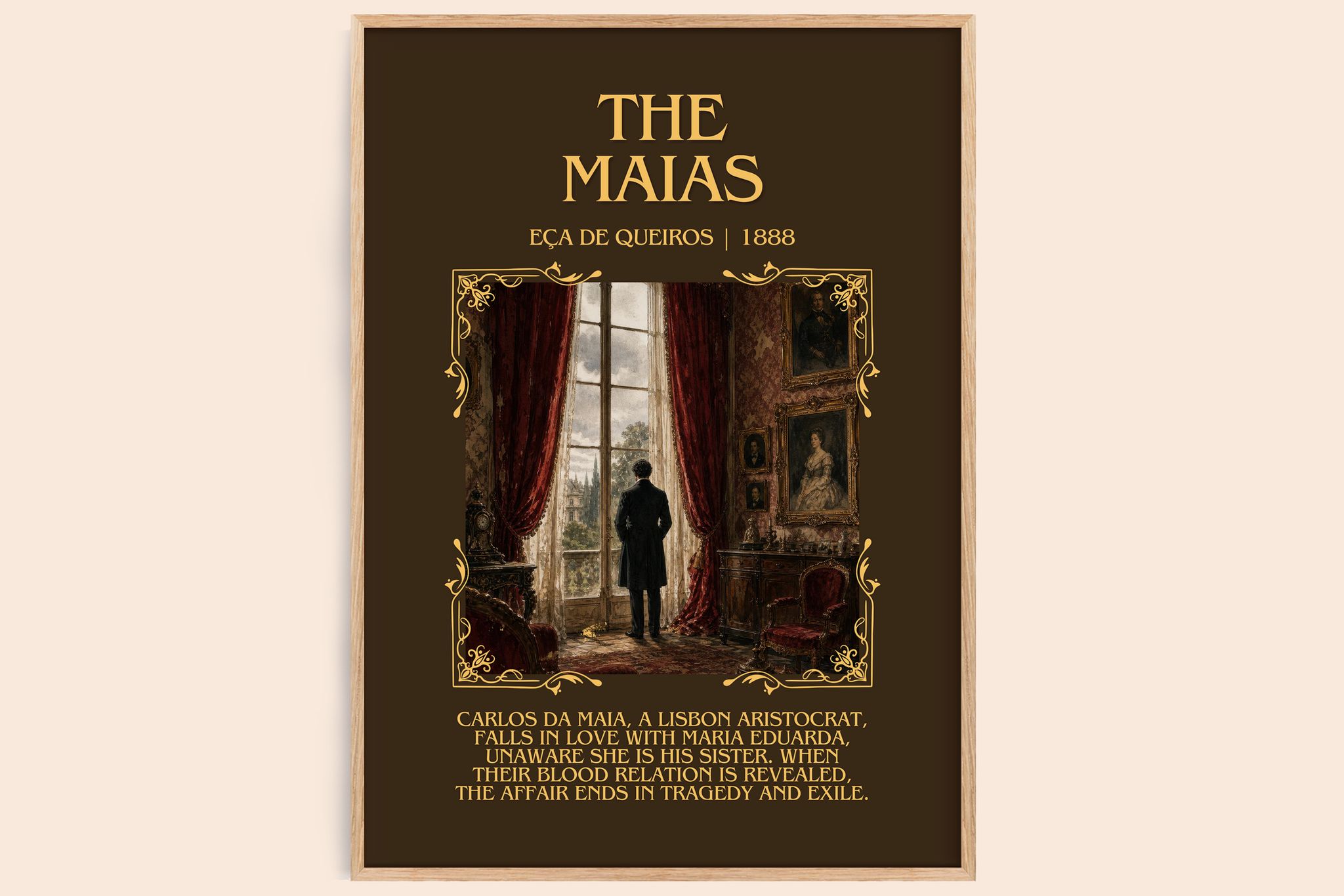 The Maias Minimalist Book Poster by Eça de Queirós