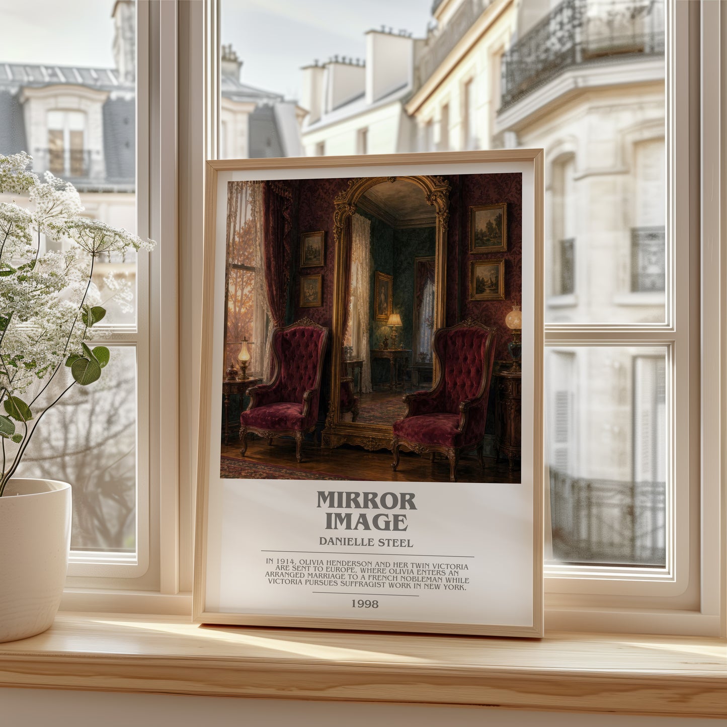 Mirror Image bookish poster colour and style options – Danielle Steel book art