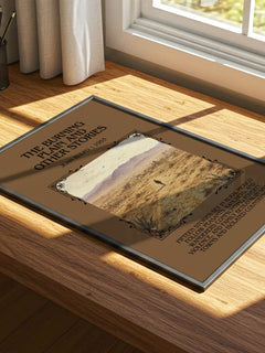 Burning Plain and Other Stories Minimalist Book Poster by Juan Rulfo – print on a sunlit desk