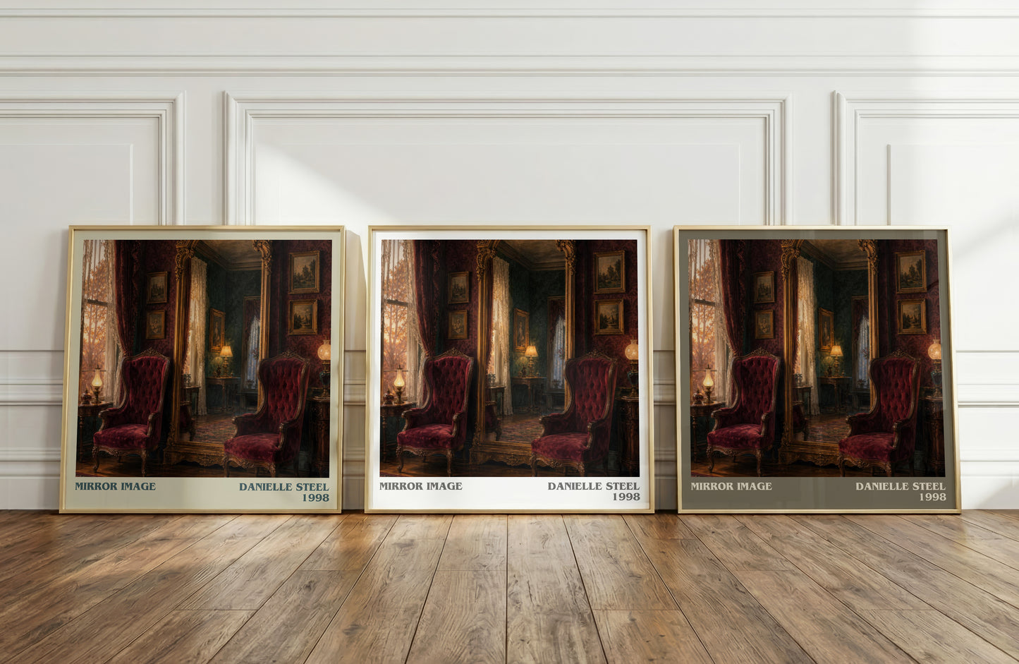 Mirror Image literary art print colour and style options – Danielle Steel book art