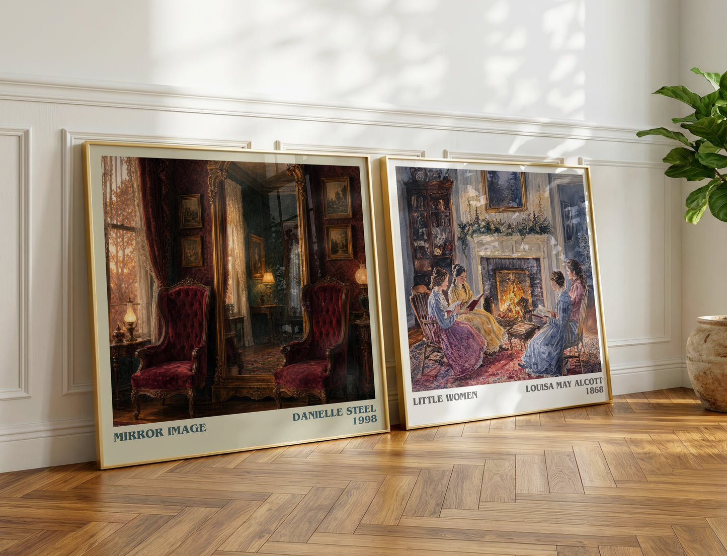 Mirror Image literary print on bookshelf – Danielle Steel fan gift