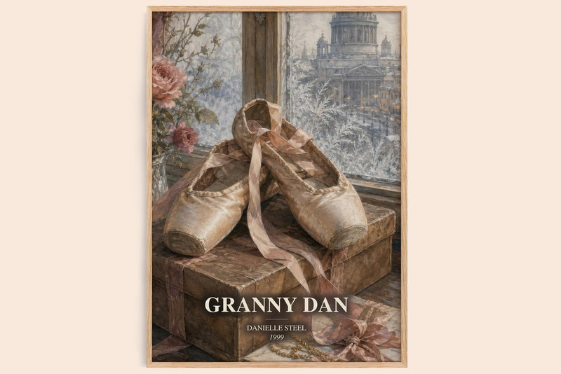 Granny Dan watercolour book poster by Danielle Steel – framed literary art print
