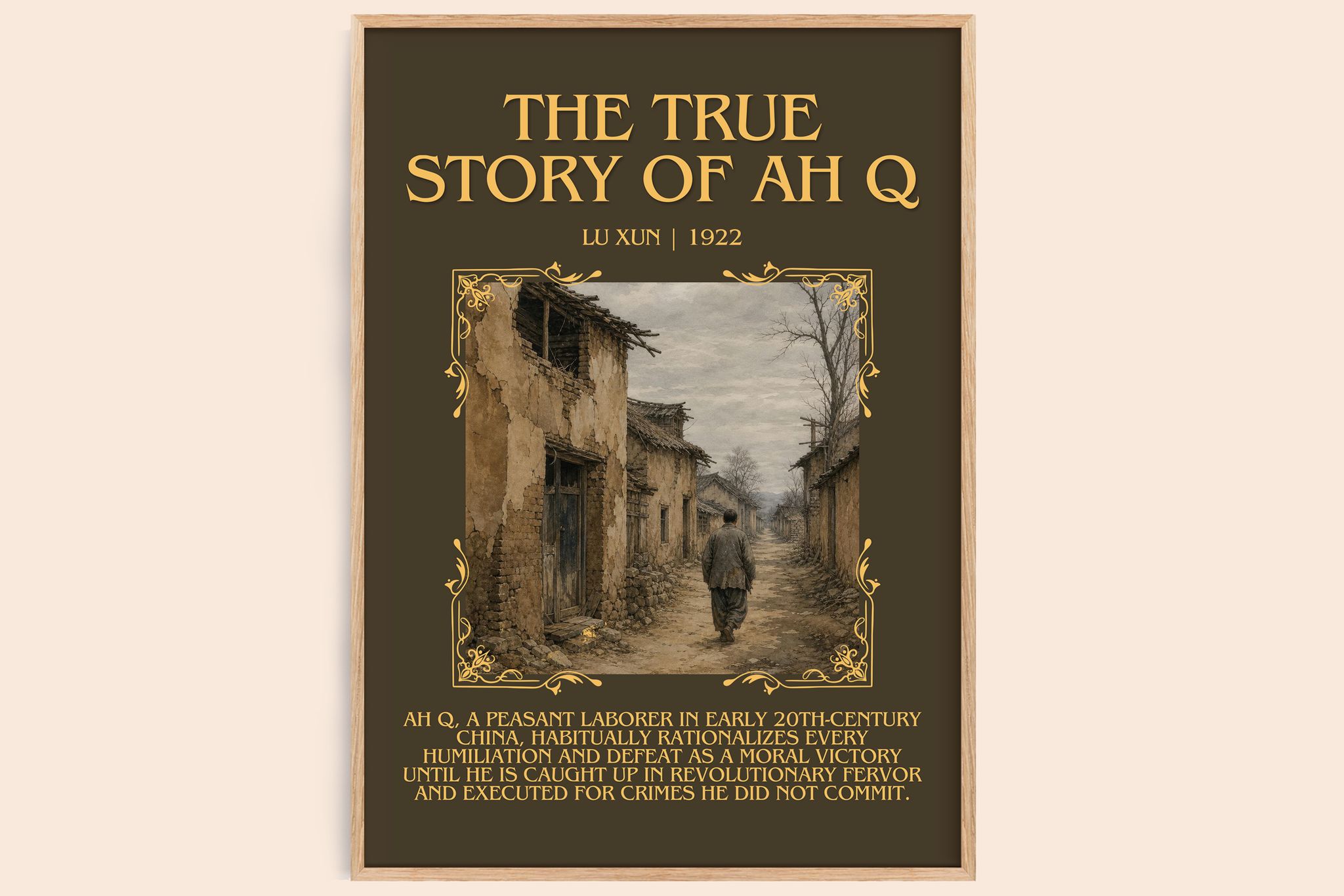 The True Story Of Ah Q Minimalist Book Poster by Lu Xun