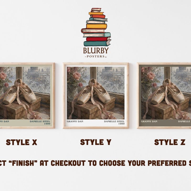 Granny Dan literary print in frame leaning in hallway – historical fiction wall art
