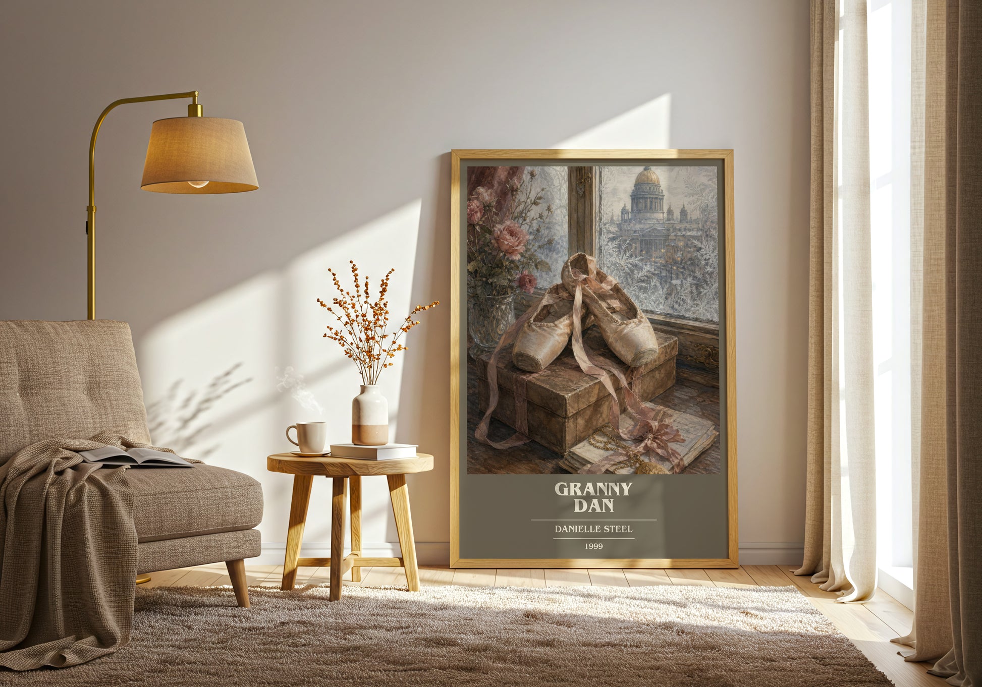 Granny Dan book cover print on bookshelf – Danielle Steel fan gift
