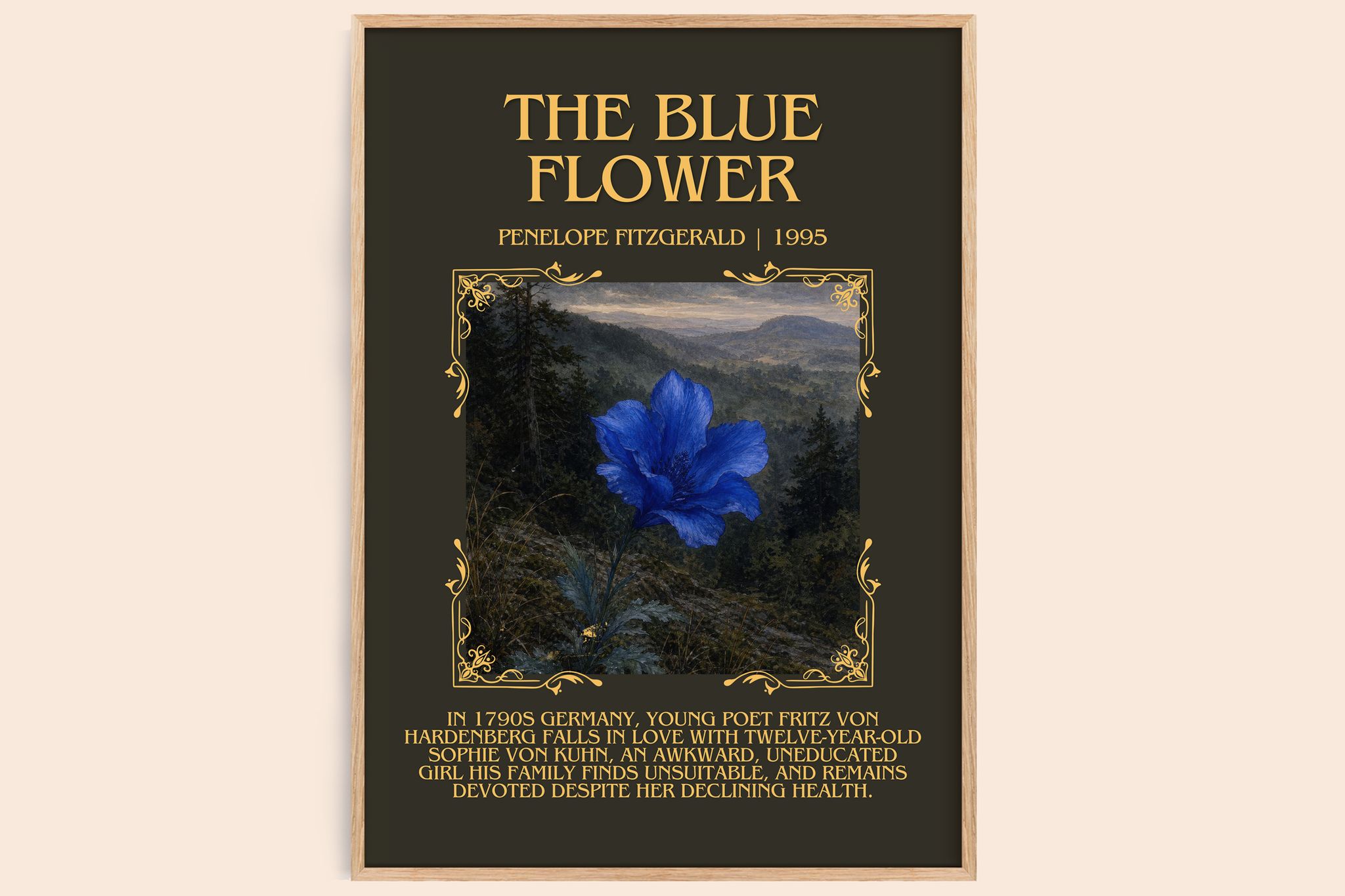The Blue Flower Minimalist Book Poster by Penelope Fitzgerald