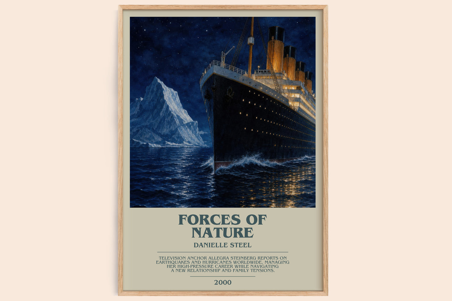 Forces Of Nature bookish book poster by Danielle Steel – framed literary art print