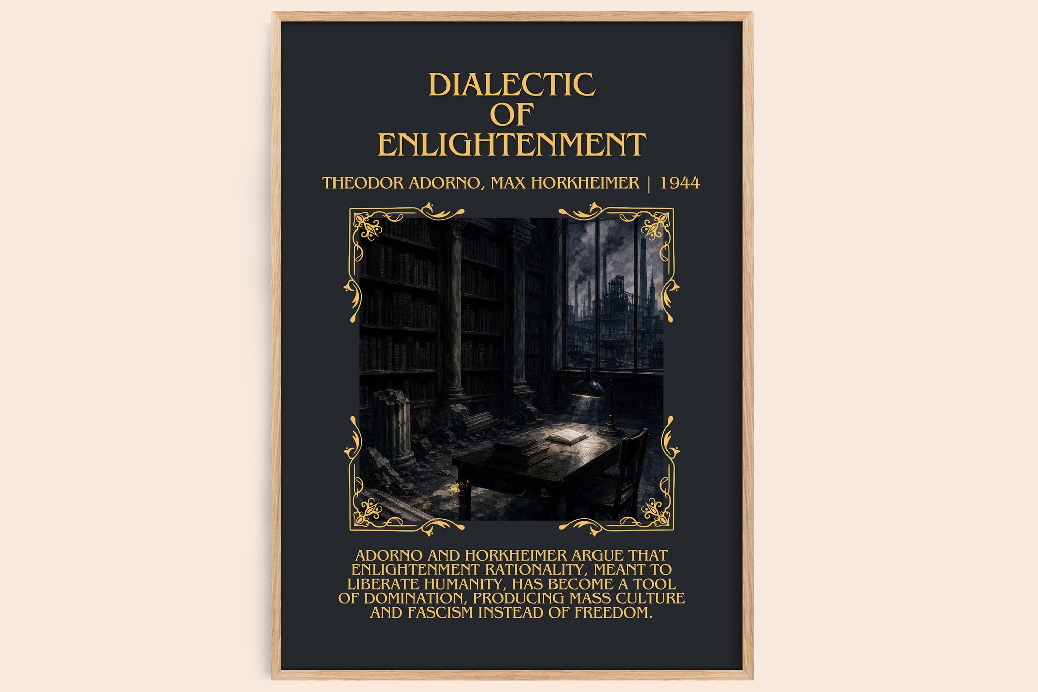 Dialectic Of Enlightenment Minimalist Book Poster by T. Horkheimer