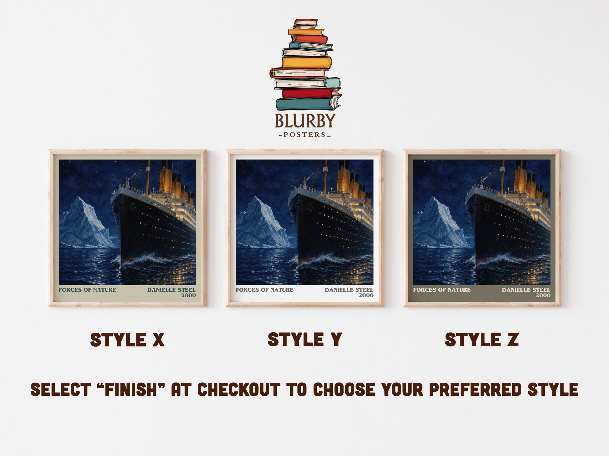 Forces Of Nature literary print in frame leaning in hallway – contemporary fiction wall art