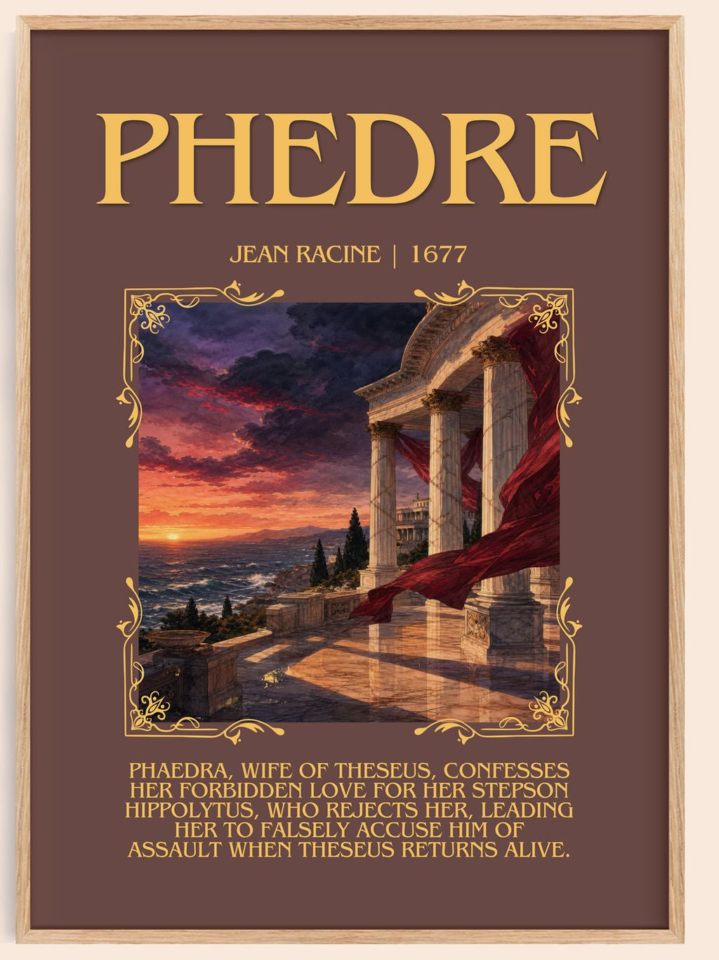Phèdre Minimalist Book Poster by Jean Racine – book poster