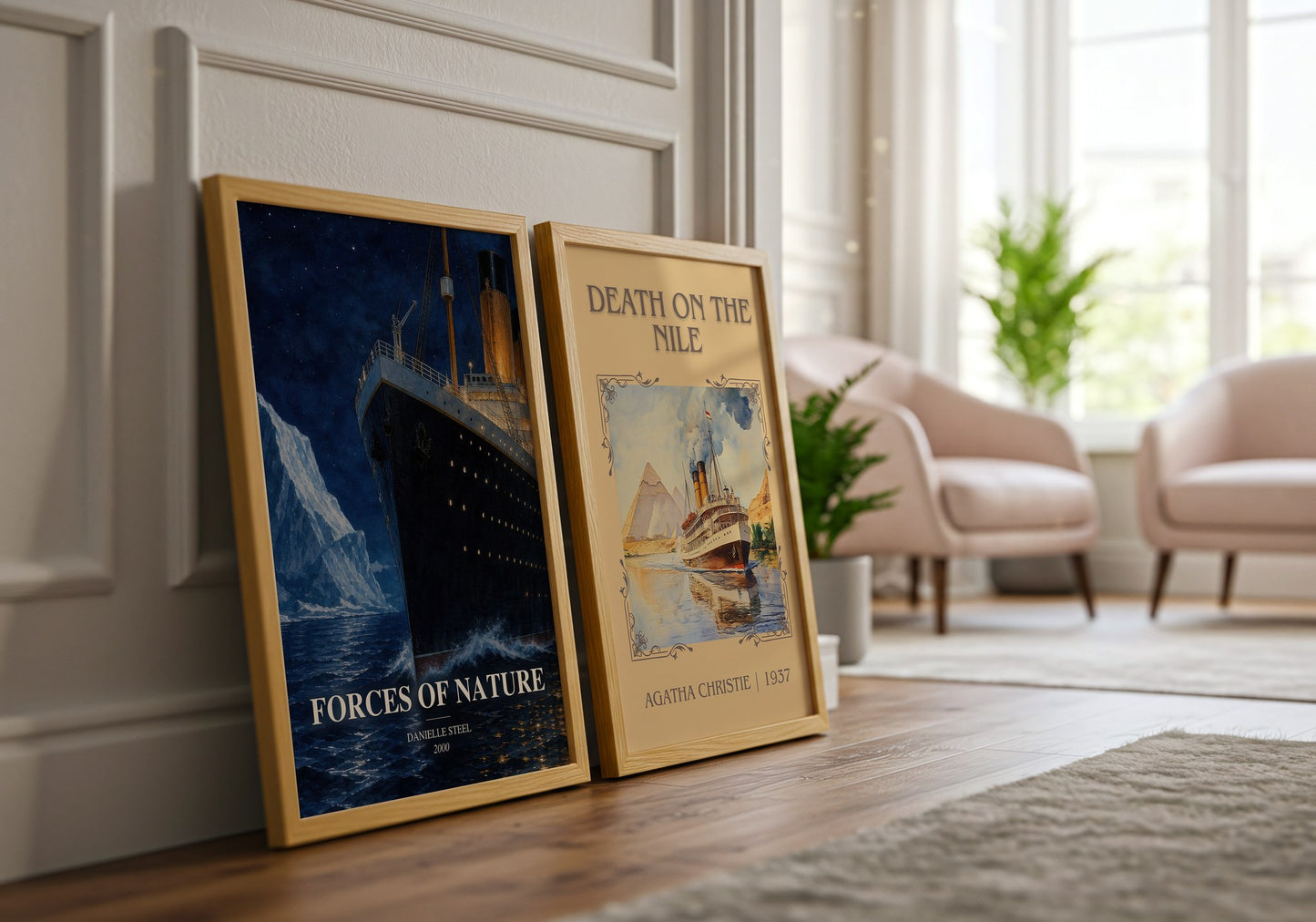 Forces Of Nature watercolour print framed by window – literary home decor