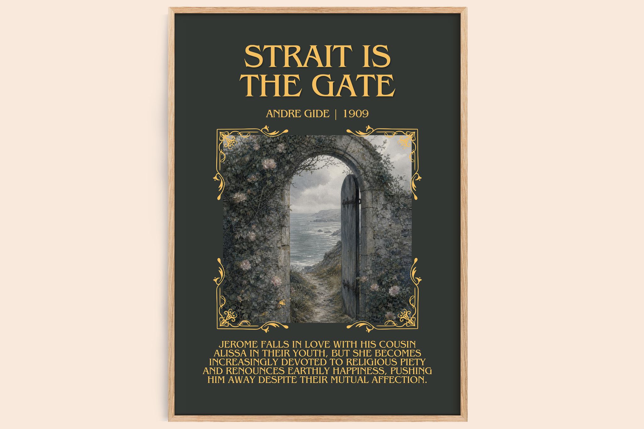 Strait is the Gate Minimalist Book Poster by André Gide