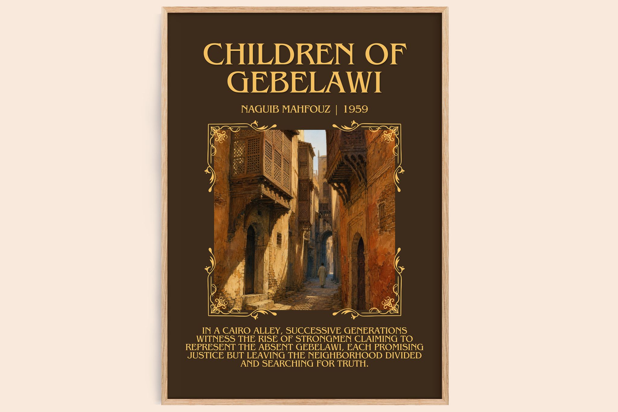 Children of Gebelawi Minimalist Book Poster by Naguib Mahfouz