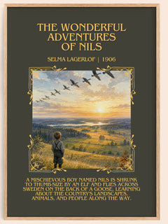 Wonderful Adventures of Nils Minimalist Book Poster by Selma Lagerlöf – book poster