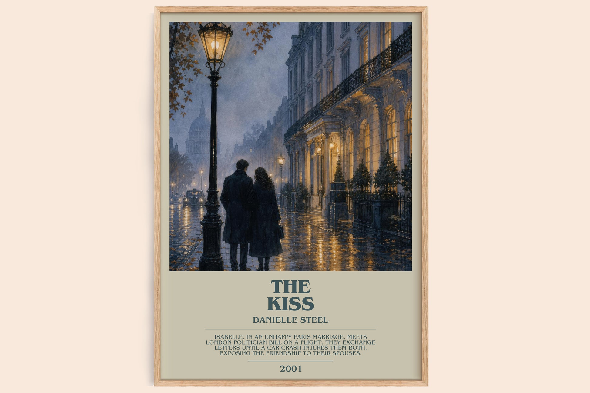 The Kiss bookish book poster by Danielle Steel – framed literary art print