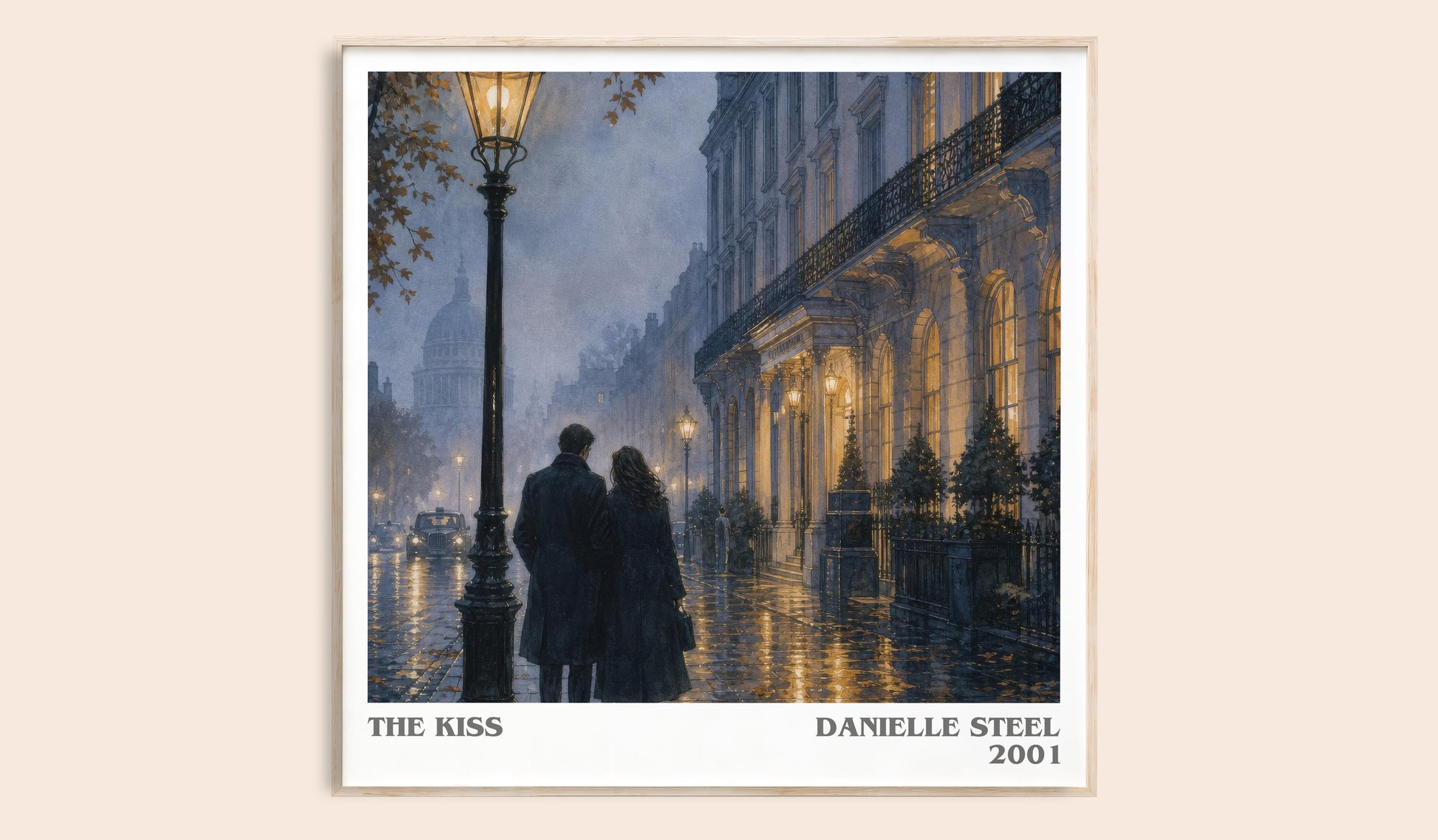The Kiss literary book poster by Danielle Steel – framed literary art print