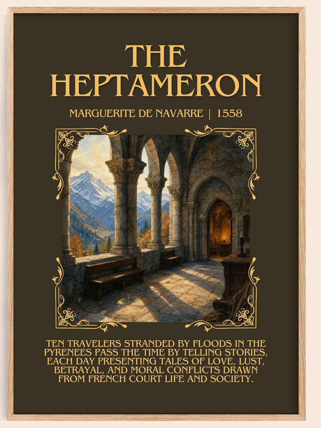 The Heptameron Minimalist Book Poster by Marguerite de Navarre – book poster