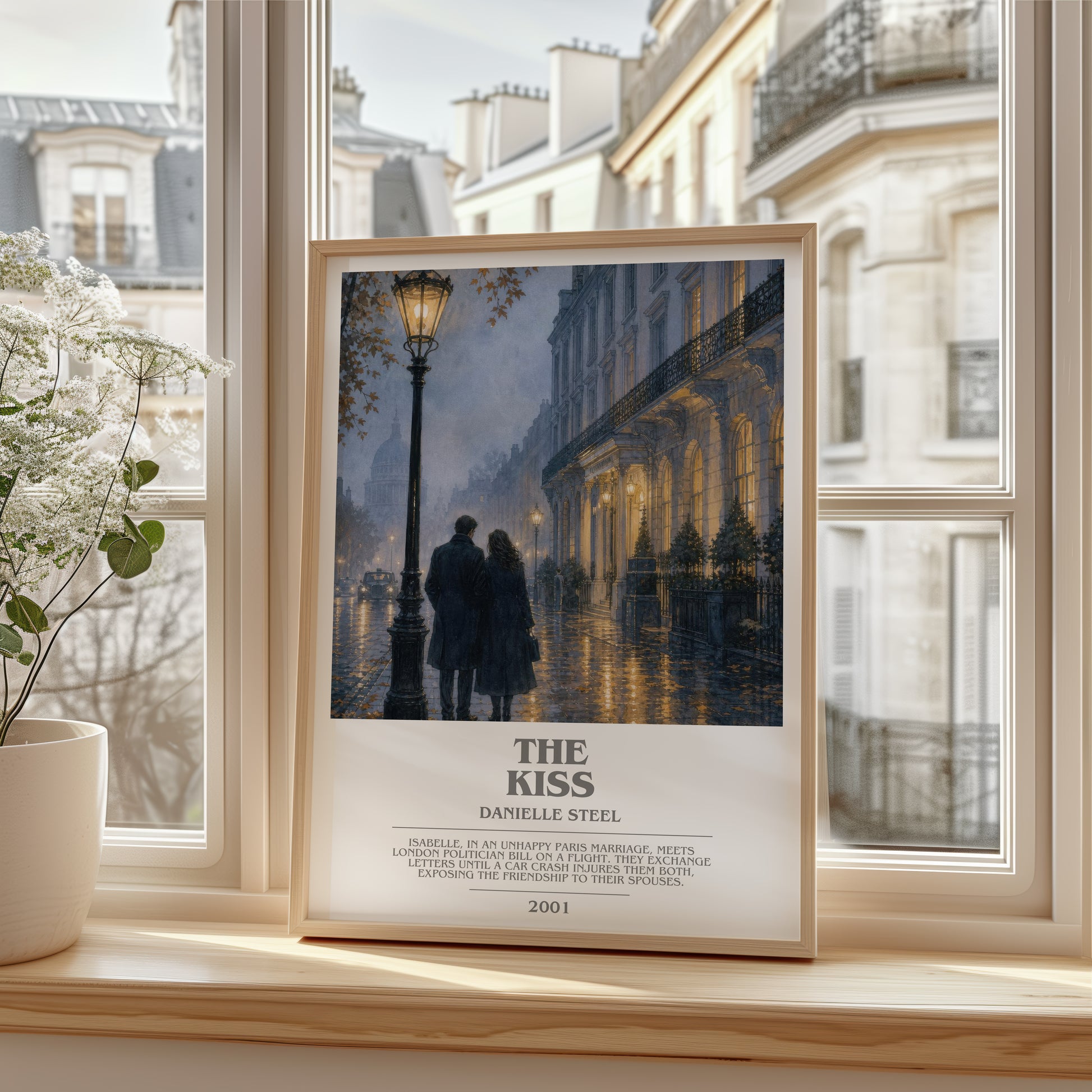 The Kiss bookish poster colour and style options – Danielle Steel book art