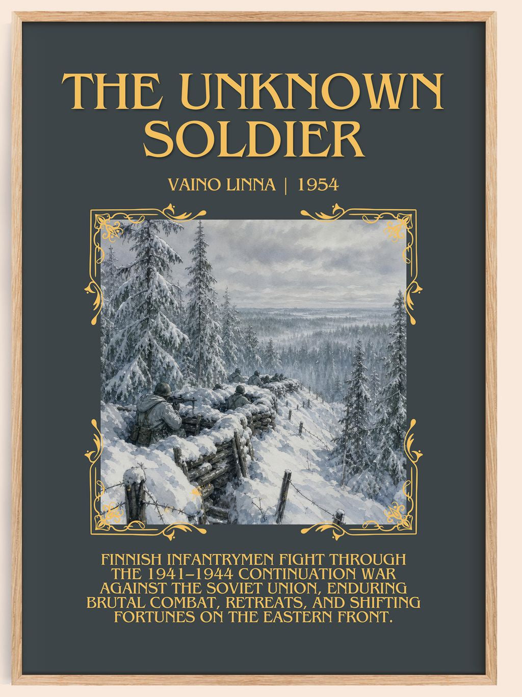 The Unknown Soldier Minimalist Book Poster by Väinö Linna – book poster