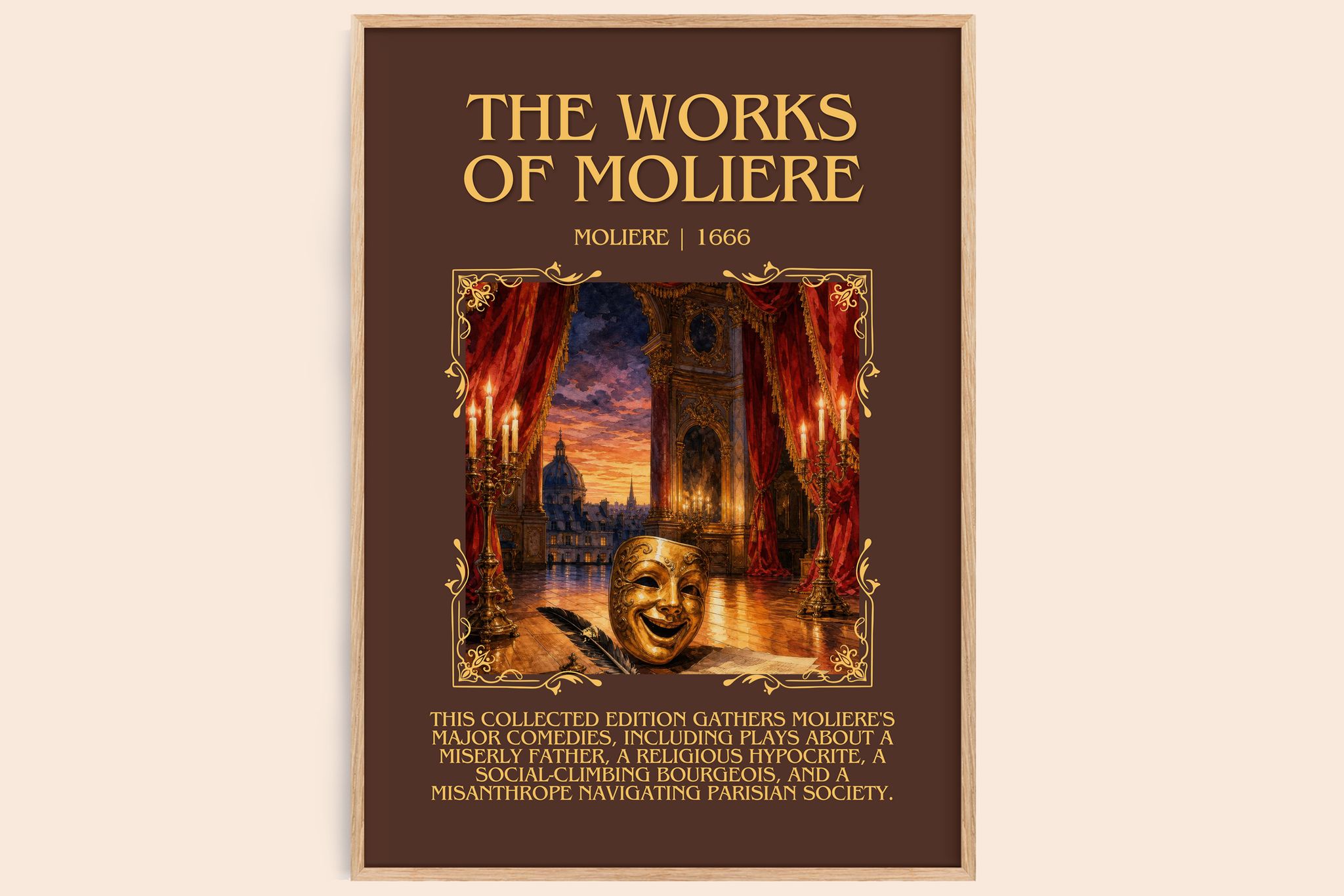 The Works of Moliere Minimalist Book Poster by Molière
