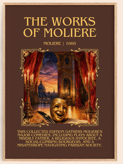 The Works of Moliere Minimalist Book Poster by Molière – book poster