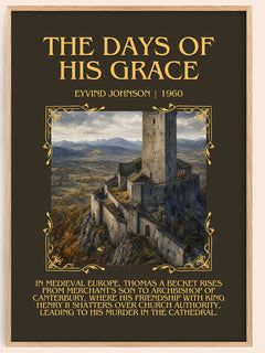The Days of His Grace Minimalist Book Poster by Eyvind Johnson – book poster