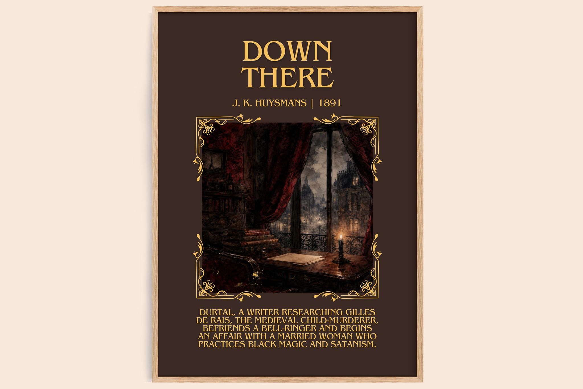 Down There Minimalist Book Poster by J. K. Huysmans