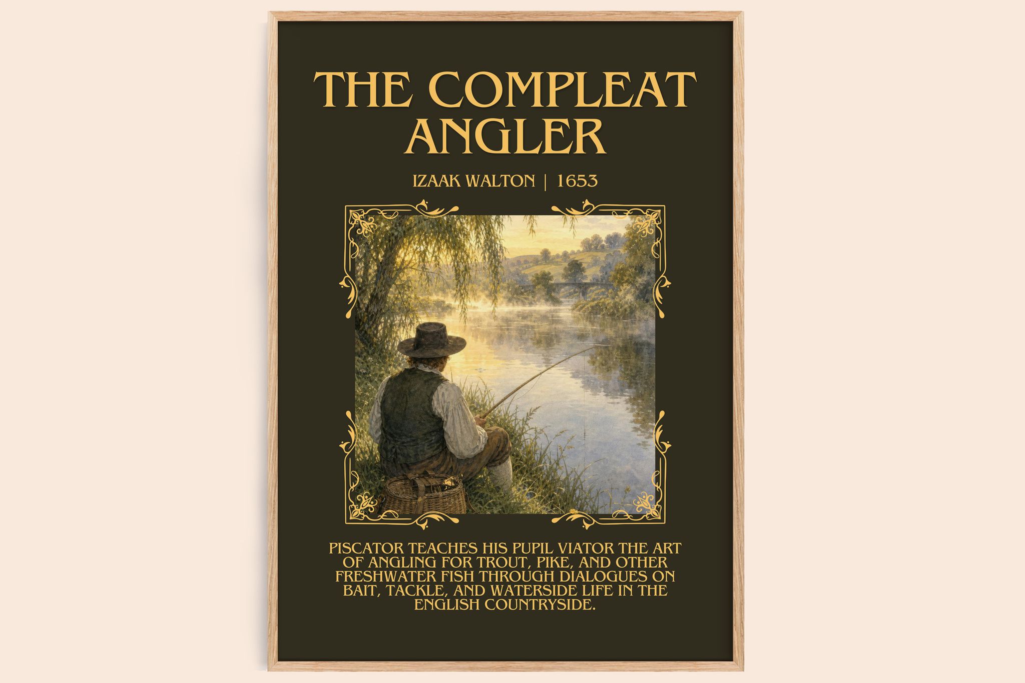 The Compleat Angler Minimalist Book Poster by Izaak Walton