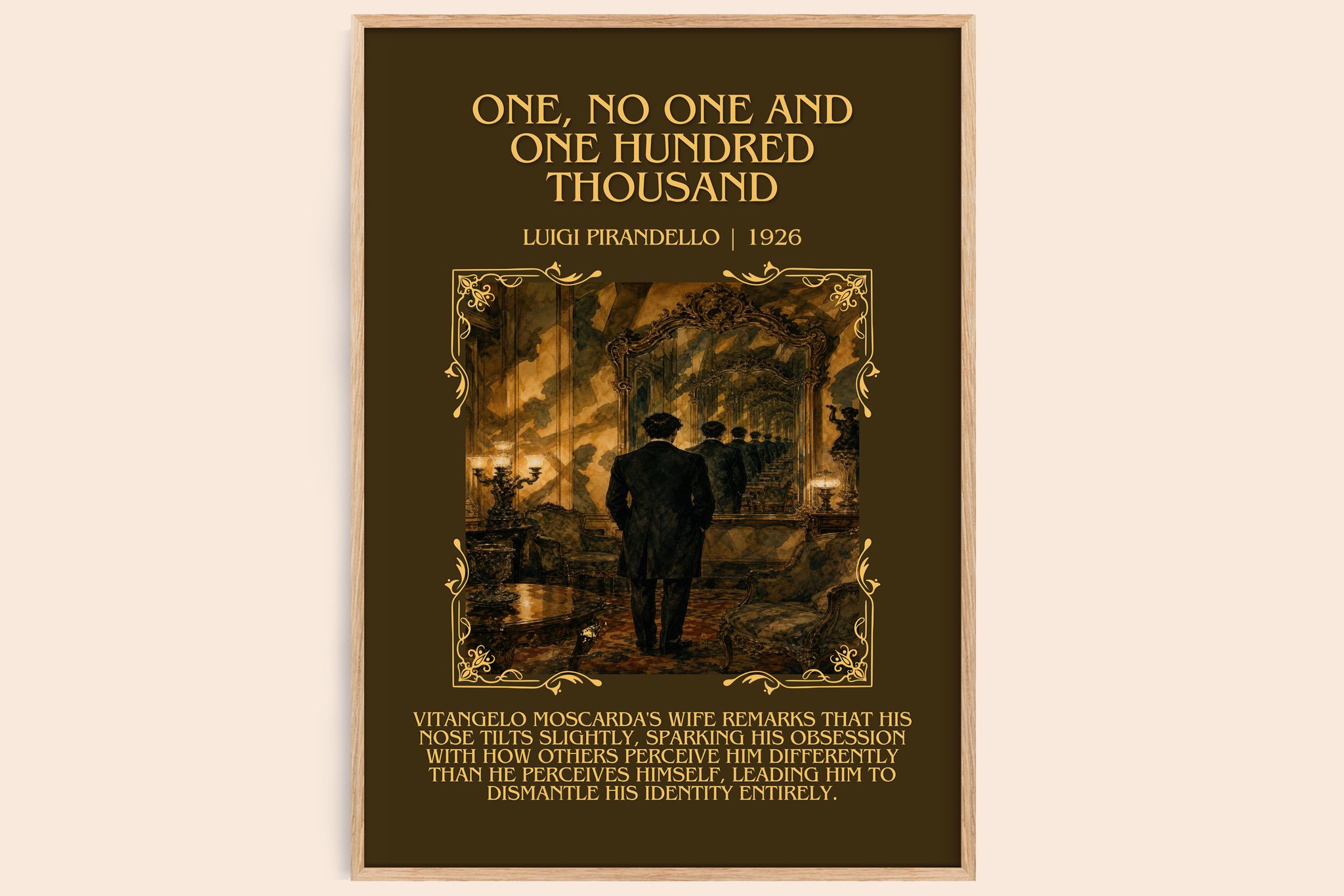 One, No One and One Hundred Thousand Minimalist Book Poster by Luigi Pirandello